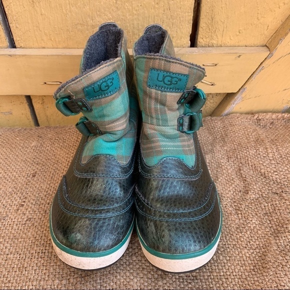 Ugg MARAIS Gray Green Plaid Waterproof Snow Boots - Picture 2 of 8